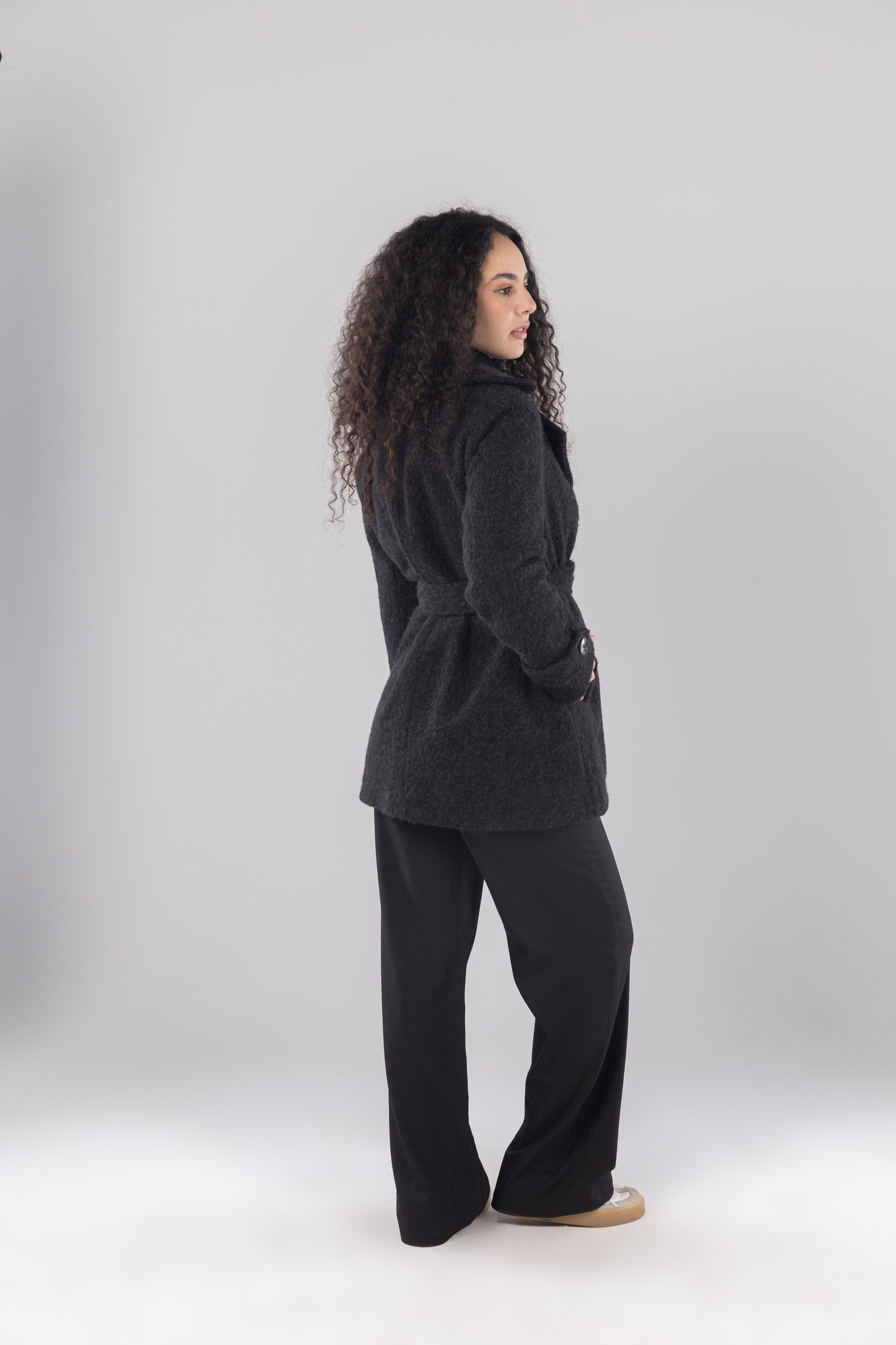 Black Anthracite Laine Overcoat