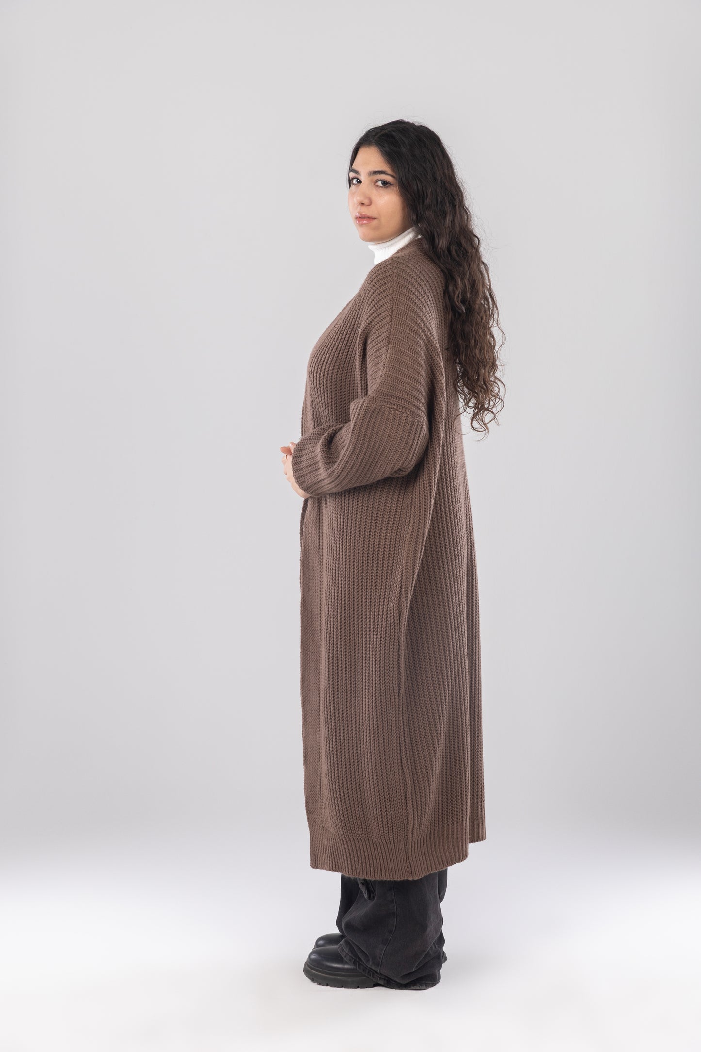 Long Brown Doux Knit