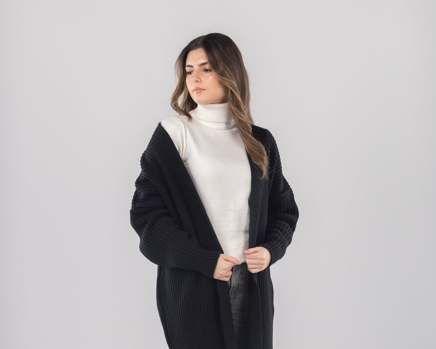 Long Black Doux Knit