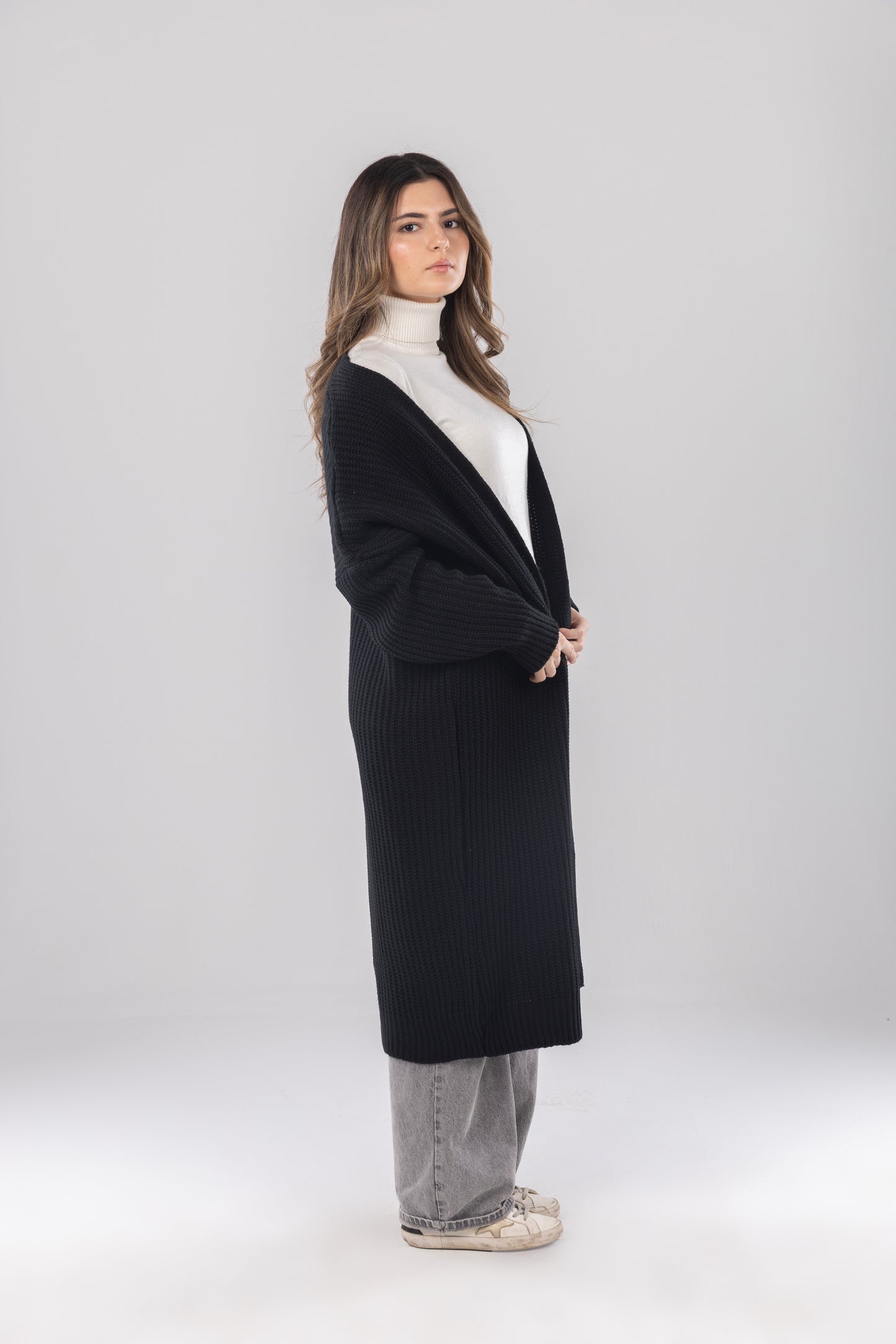 Long Black Doux Knit
