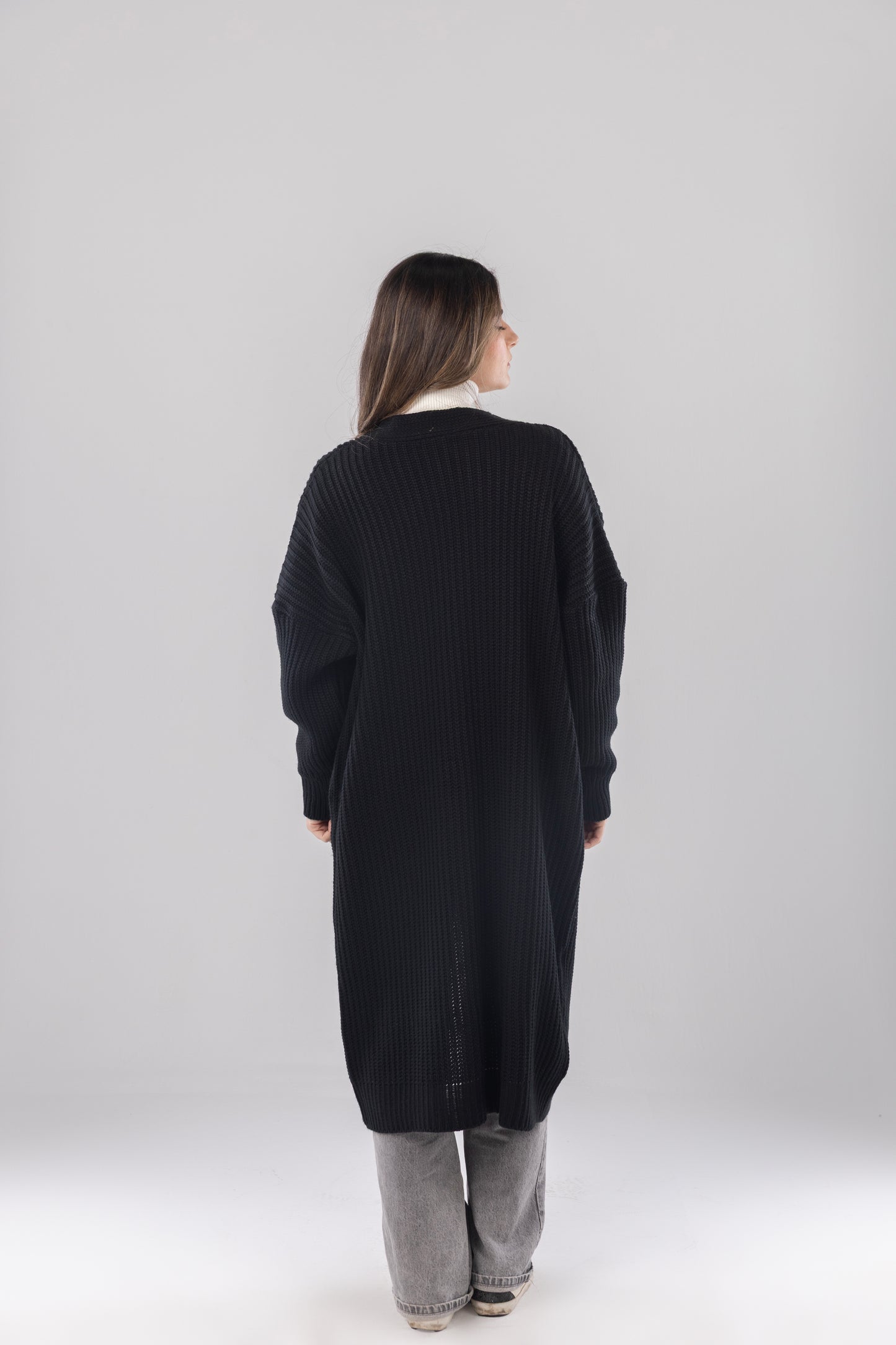 Long Black Doux Knit