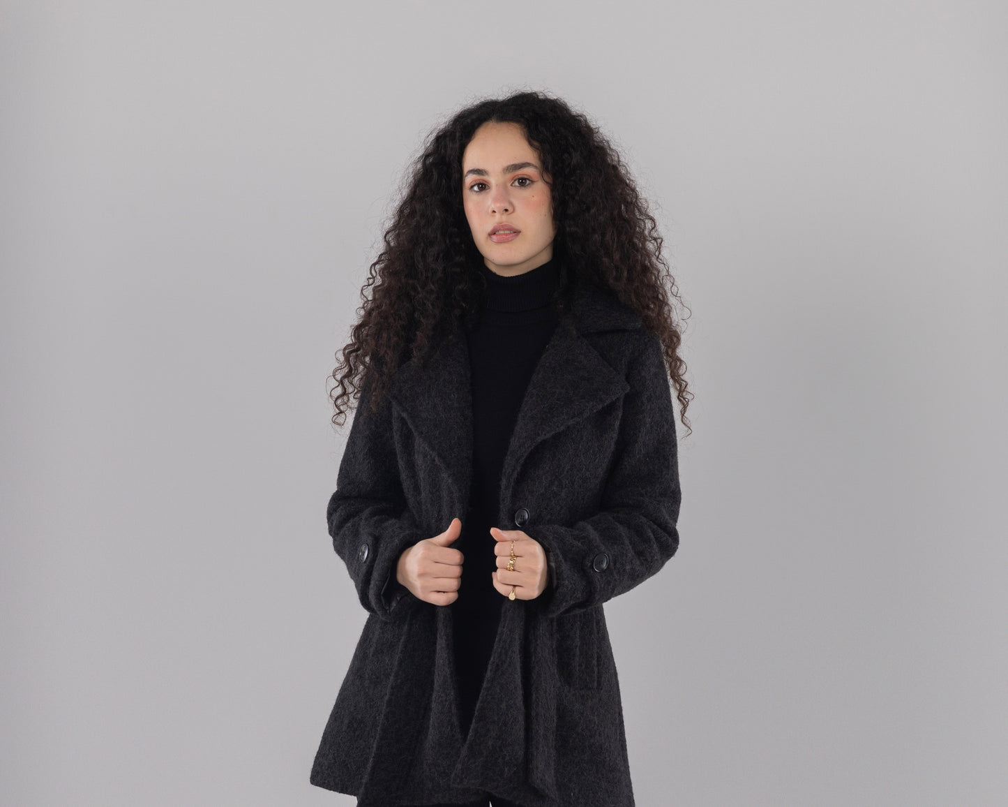 Black Anthracite Laine Overcoat