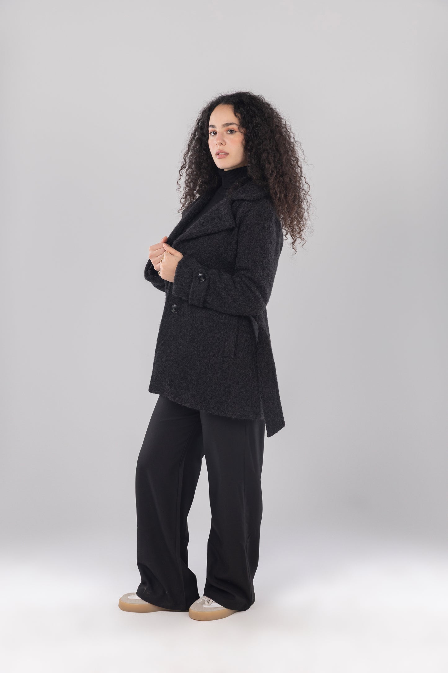 Black Anthracite Laine Overcoat