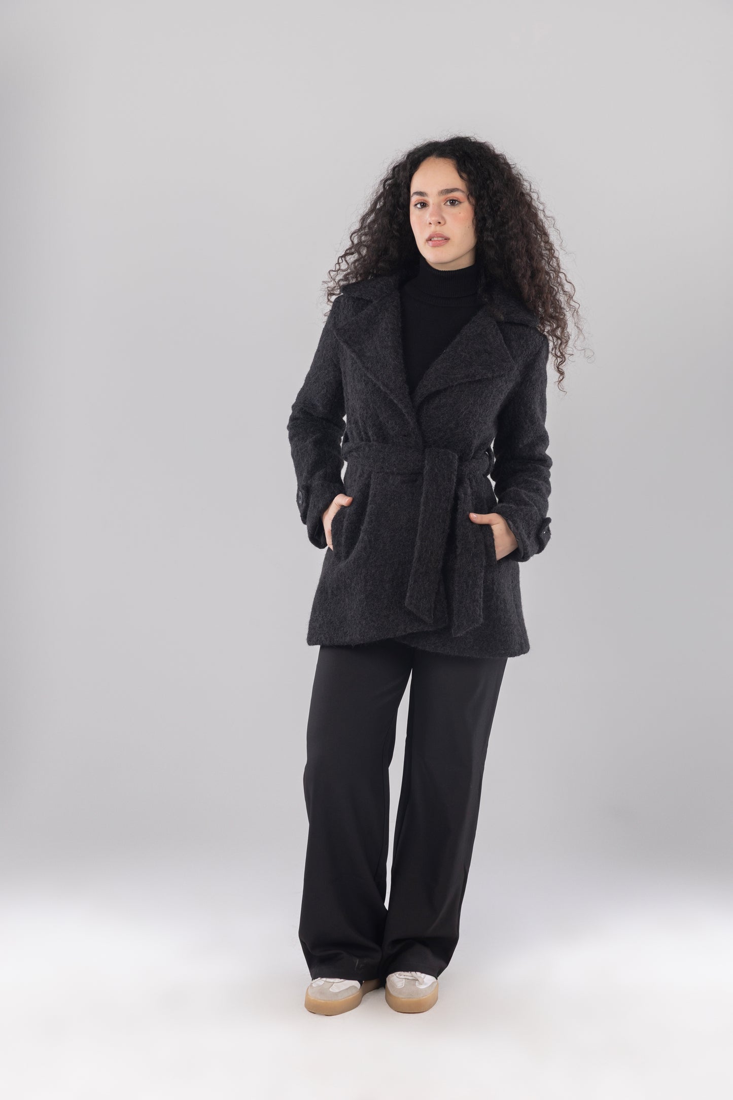 Black Anthracite Laine Overcoat